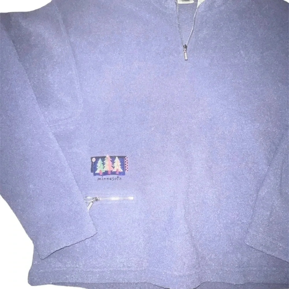 Suttons Sportswear Purple Quarter Zip Sweater - Picture 2 of 3